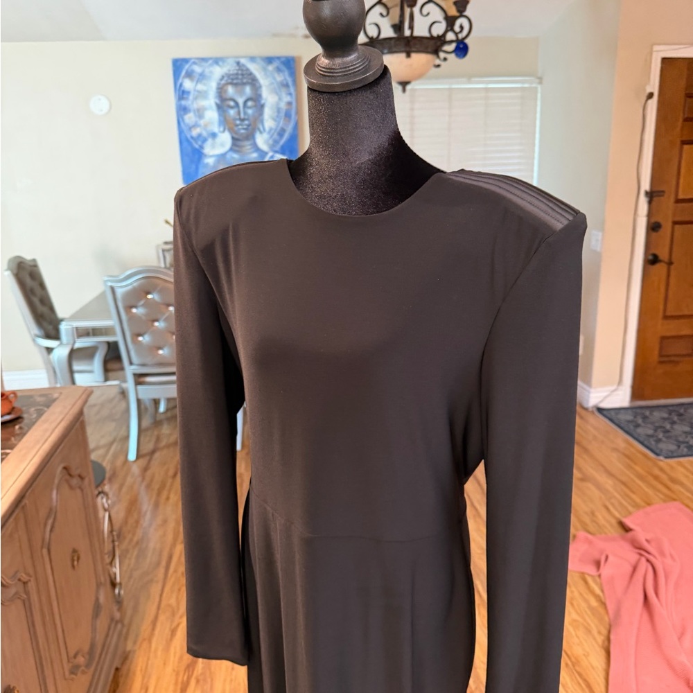 Zhivago Black Maxi Dress with Gold Zipper - Picture 3 of 6